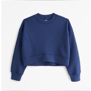 Abercrombie & Fitch YPB neoKNIT Women’s Mini Crew Sweatshirt Navy Blue Small